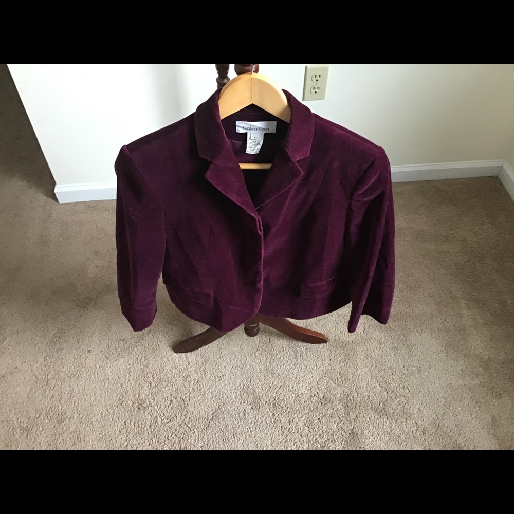 Purple velvet blazer